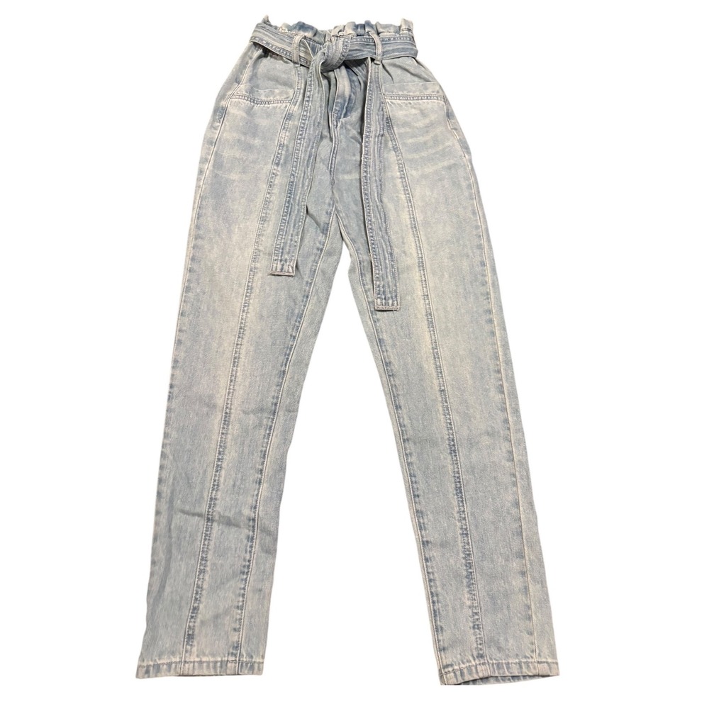 Blank NYC Womens Size 25 Light Wash High Rise Paper Bag Waist Jeans NWOT - Picture 2 of 11
